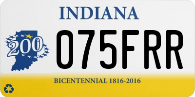 IN license plate 075FRR