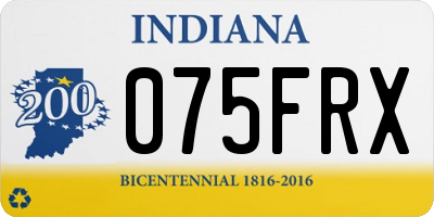 IN license plate 075FRX