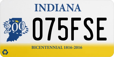 IN license plate 075FSE