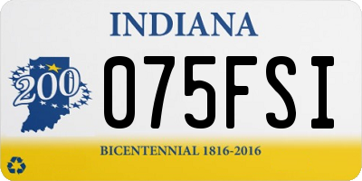 IN license plate 075FSI