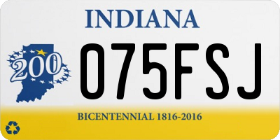 IN license plate 075FSJ