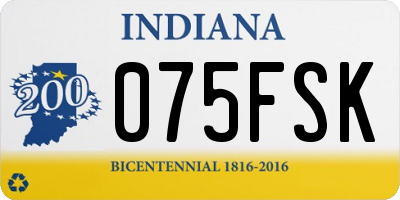 IN license plate 075FSK