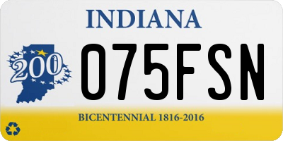 IN license plate 075FSN