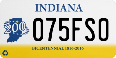 IN license plate 075FSO