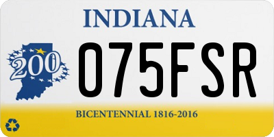 IN license plate 075FSR