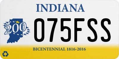 IN license plate 075FSS