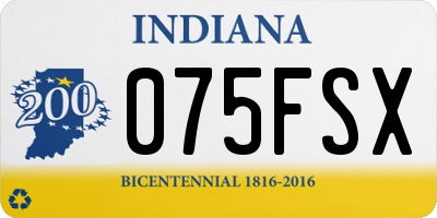 IN license plate 075FSX