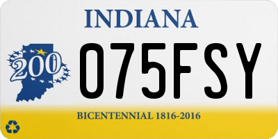IN license plate 075FSY