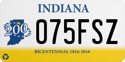 IN license plate 075FSZ