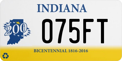 IN license plate 075FT