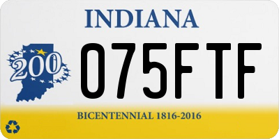 IN license plate 075FTF