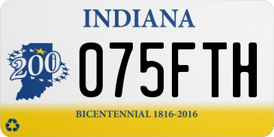 IN license plate 075FTH