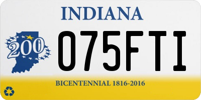 IN license plate 075FTI