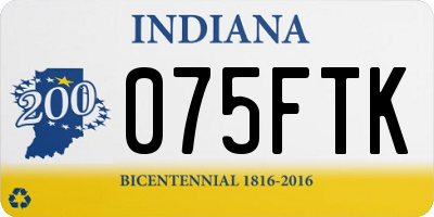IN license plate 075FTK