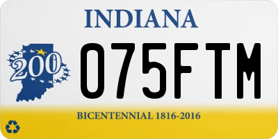 IN license plate 075FTM