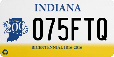 IN license plate 075FTQ