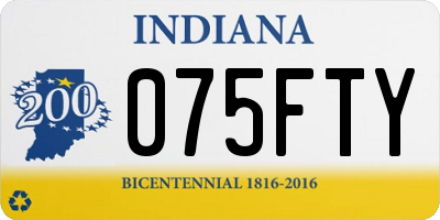 IN license plate 075FTY