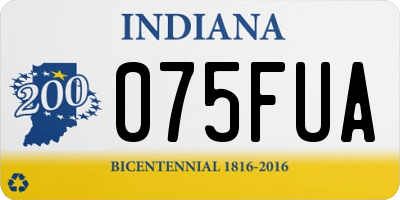 IN license plate 075FUA