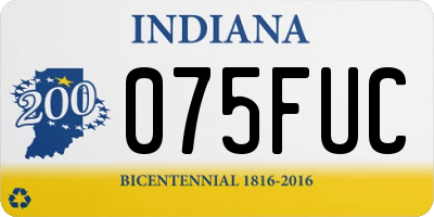 IN license plate 075FUC