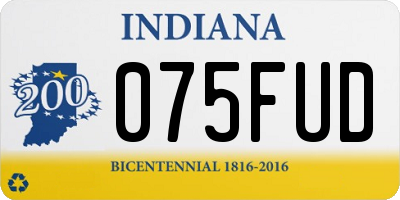 IN license plate 075FUD