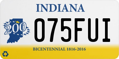 IN license plate 075FUI