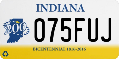 IN license plate 075FUJ