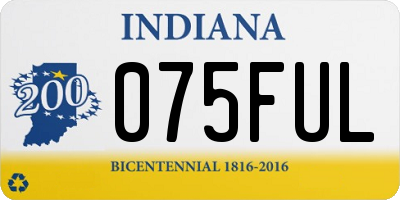 IN license plate 075FUL