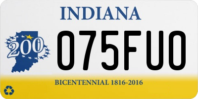 IN license plate 075FUO