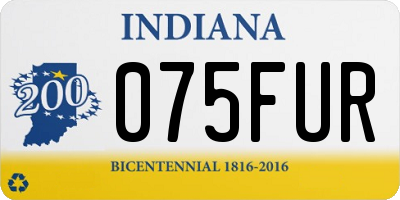 IN license plate 075FUR
