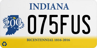IN license plate 075FUS