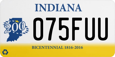 IN license plate 075FUU