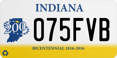 IN license plate 075FVB