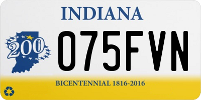 IN license plate 075FVN