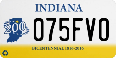 IN license plate 075FVO