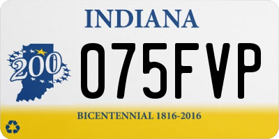 IN license plate 075FVP