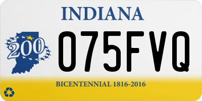 IN license plate 075FVQ