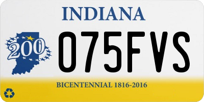 IN license plate 075FVS