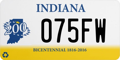 IN license plate 075FW
