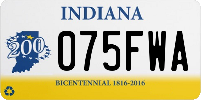 IN license plate 075FWA