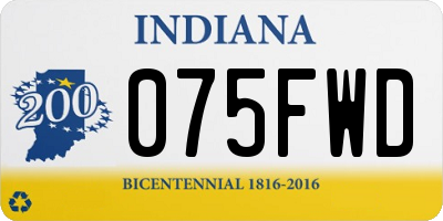 IN license plate 075FWD