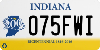 IN license plate 075FWI