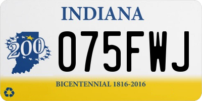 IN license plate 075FWJ