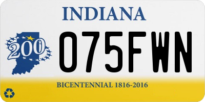 IN license plate 075FWN