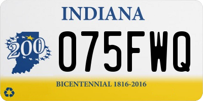 IN license plate 075FWQ