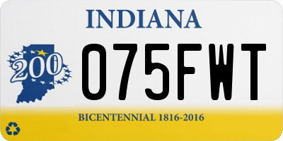 IN license plate 075FWT