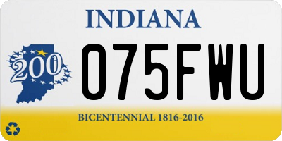 IN license plate 075FWU