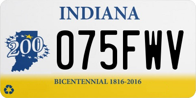 IN license plate 075FWV