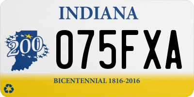 IN license plate 075FXA