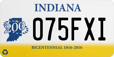 IN license plate 075FXI