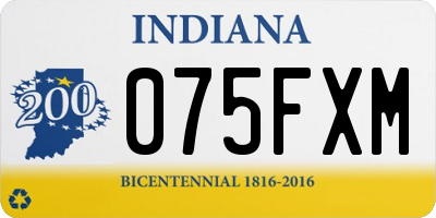 IN license plate 075FXM